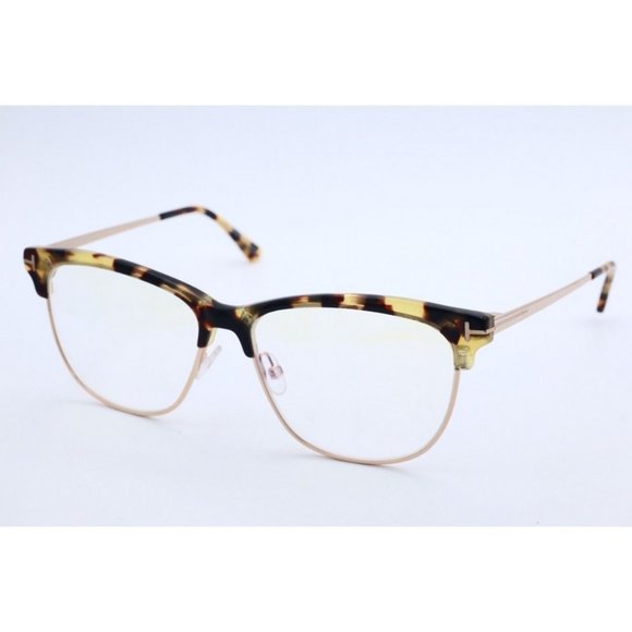 Authentic Tom Ford TF 5546-B 056 Half Rim Tortoise Eyeglasses Clear Lens
